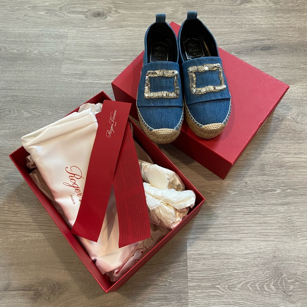 Roger vivier denim espadrilles